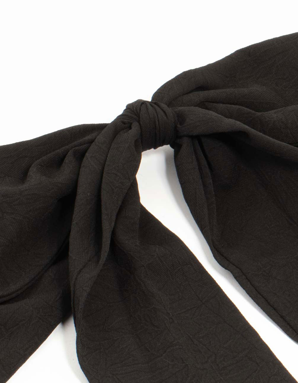 Black Crepe Fabric Bow Clip