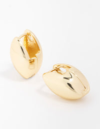 Gold Plated Pointed Huggie Earrings - link has visual effect only
