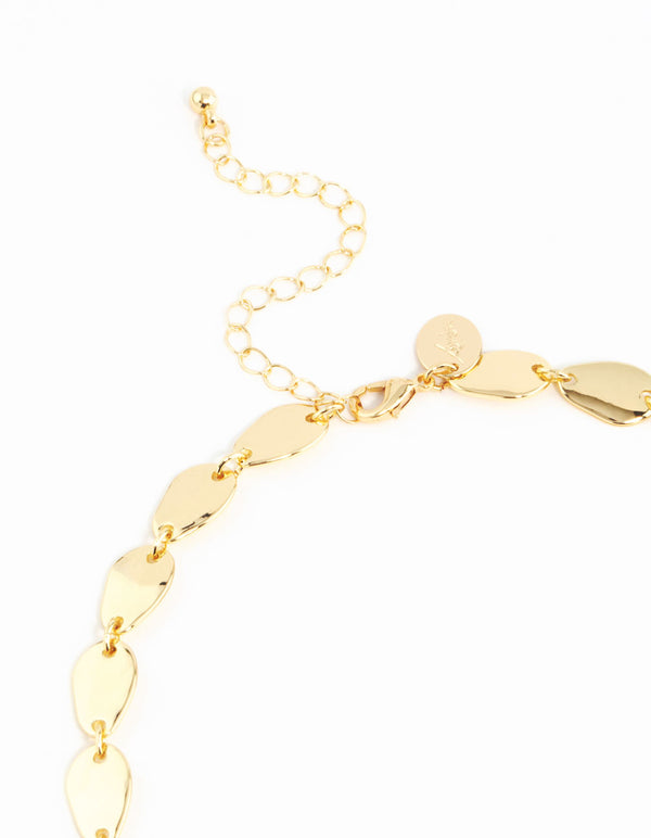 Gold Plated Oval Link Necklace