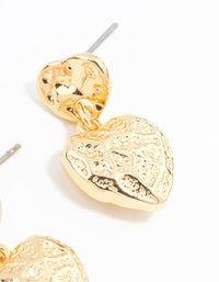 Gold Plated Heart Drop Earrings - link has visual effect only