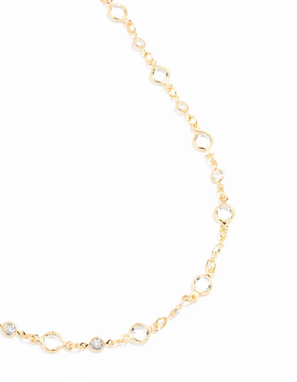 Gold Plated Diamante Detail Necklace