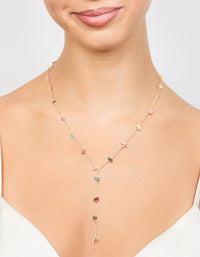 Gold Semiprecious Chip Chain Y-Necklace - link has visual effect only