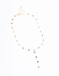 Gold Semiprecious Chip Chain Y-Necklace - link has visual effect only