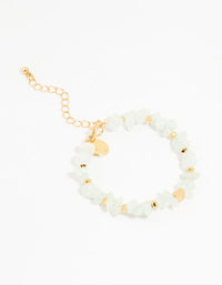 Gold Plated Heart & Semiprecious Chip Bracelet - link has visual effect only