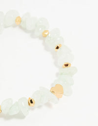 Gold Plated Heart & Semiprecious Chip Bracelet - link has visual effect only