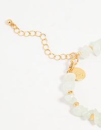 Gold Plated Heart & Semiprecious Chip Bracelet - link has visual effect only
