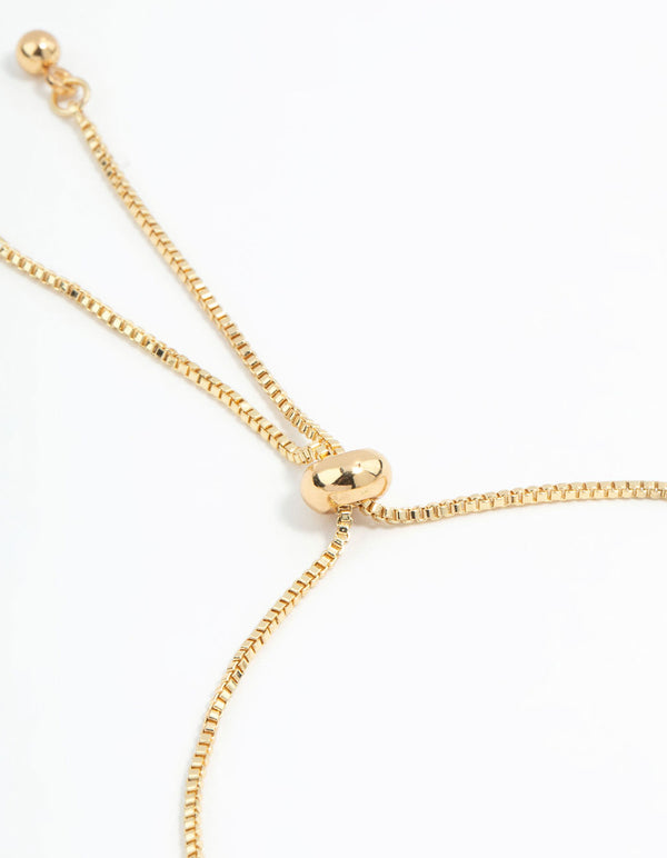 Gold Plated Mini Cubic Zirconia Flower Toggle Bracelet