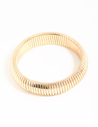 Gold Ridged Cuff Bangle - link has visual effect only
