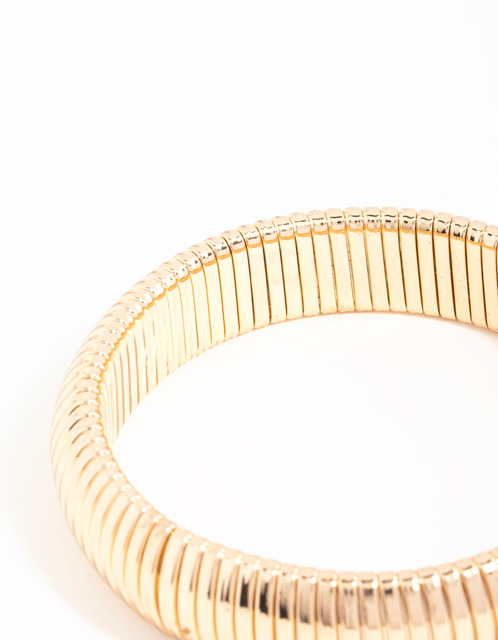 Gold Ridged Cuff Bangle