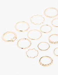 Gold Twisted & Diamante Rings 22-Pack - link has visual effect only