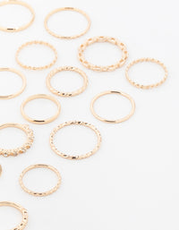 Gold Twisted & Diamante Rings 22-Pack - link has visual effect only