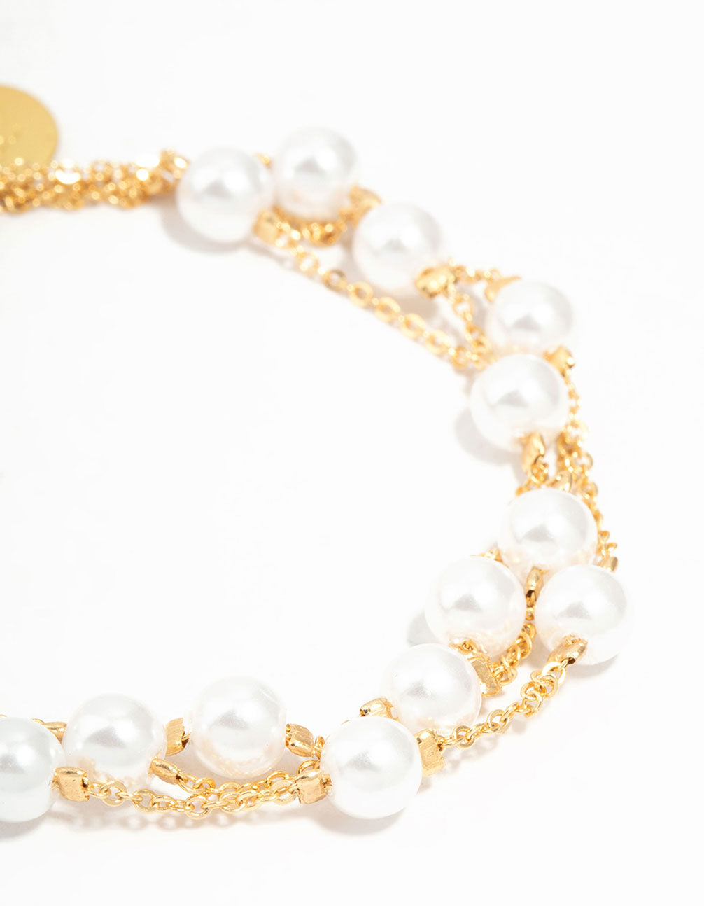 Gold Plated Pearl Layered Bracelet
