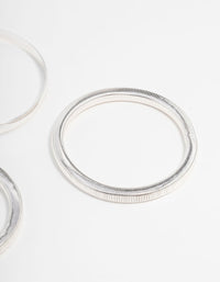 Silver Mixed Bangles 3-Pack - link has visual effect only