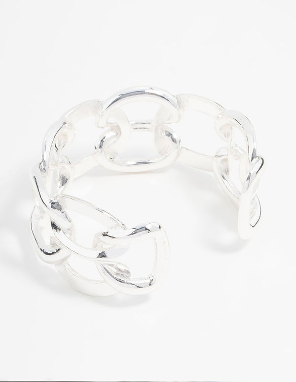 Silver Chunky Link Chain Wrist Cuff