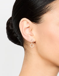 Gold Cubic Zirconia Flower Drop Earrings - link has visual effect only