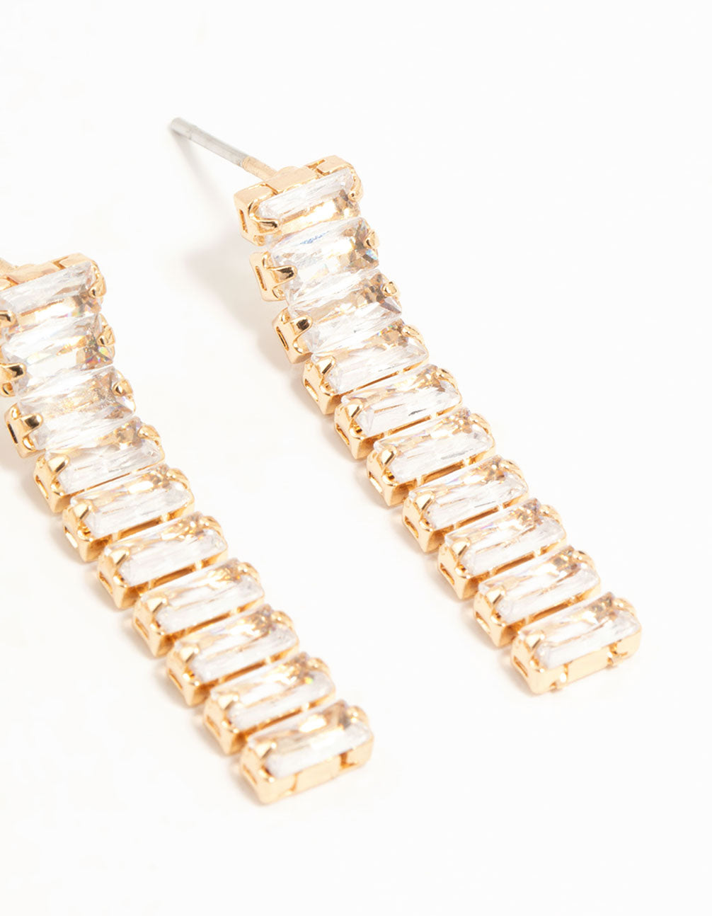 Gold Cubic Zirconia Stud Earrings 3-Pack