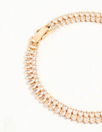 Gold Fine Marquise Cubic Zirconia Layered Tennis Bracelet - link has visual effect only