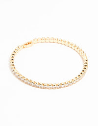 Gold Cubic Zirconia Tennis Bracelet - link has visual effect only