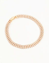 Gold Teardrop Cubic Zirconia Layered Tennis Bracelet - link has visual effect only