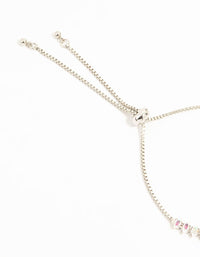 Silver Navette Cubic Zirconia Toggle Bracelet - link has visual effect only
