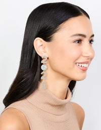 Silver 2025 Disco Ball & Diamante Drop Earrings - link has visual effect only