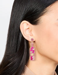 Gold Luxe Pink Champagne Bottle Earrings - link has visual effect only