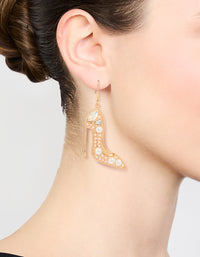 Gold Pearl Heels Drop Earrings - link has visual effect only