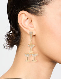 Gold Champagne Tower Drop Earrings - link has visual effect only