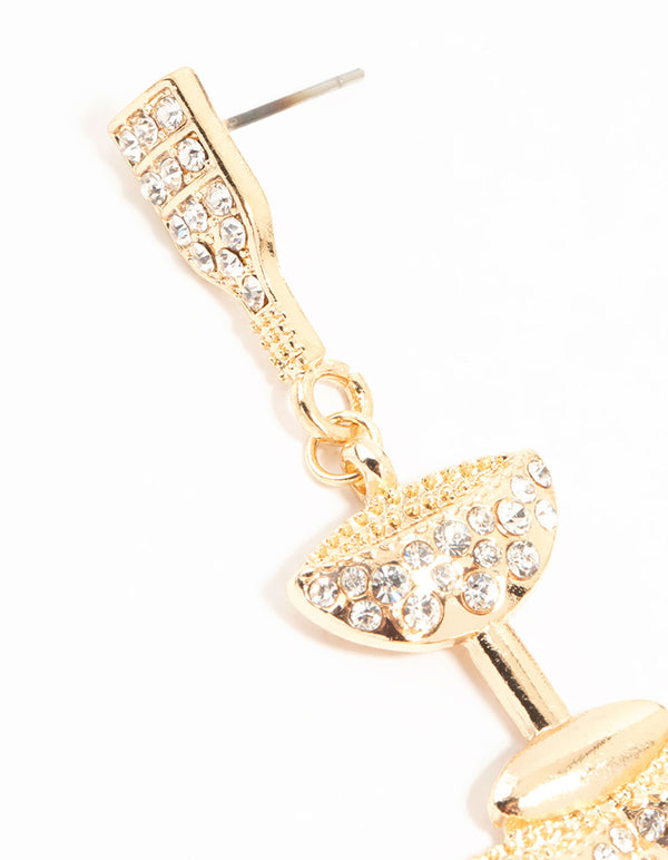 Gold Champagne Tower Drop Earrings