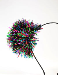 Multicoloured Tinsel Pom Pom Headband - link has visual effect only