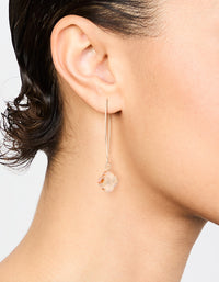 Rose Gold Fine Flower Drop Earrings - link has visual effect only