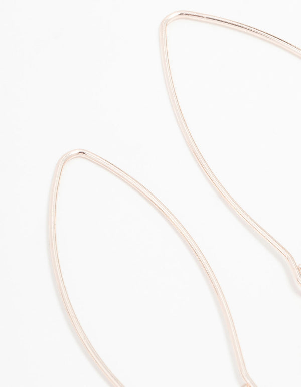 Rose Gold Fine Flower Drop Earrings