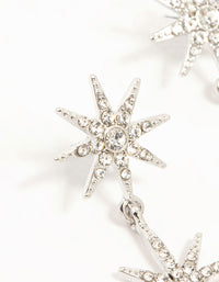 Silver Plated Diamante Star Drop Earrings - link has visual effect only