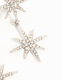 Silver Plated Diamante Star Drop Earrings - link has visual effect only
