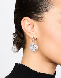 Silver Disco Ball Drop Earrings - link has visual effect only