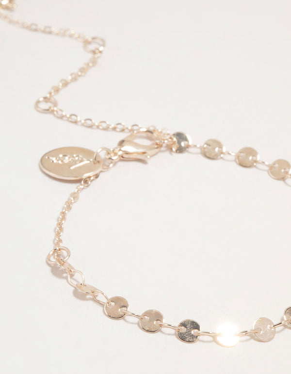 Rose Gold Mixed Chain Bracelets & Anklets 4-Pack