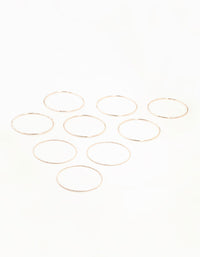 Rose Gold Twisted & Plain Thin Bangles 9-Pack - link has visual effect only