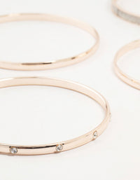 Rose Gold Glitter Paper & Diamante Bangles 5-Pack - link has visual effect only