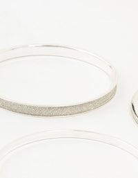 Silver Glitter Paper & Diamante Bangles 5-Pack - link has visual effect only