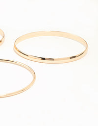 Gold Plain Mixed Width Bangles 5-Pack - link has visual effect only