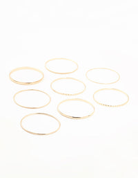 Gold Mixed Textured Bangles 8-Pack - link has visual effect only