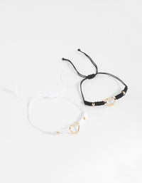 Gold Tie Heart Bracelets 2-Pack - link has visual effect only