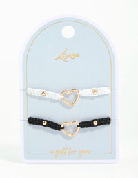 Gold Tie Heart Bracelets 2-Pack - link has visual effect only