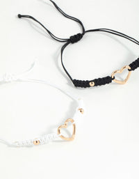 Gold Tie Heart Bracelets 2-Pack - link has visual effect only