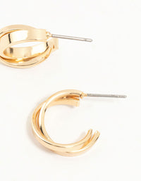Gold Textured Hoop Earrings - link has visual effect only