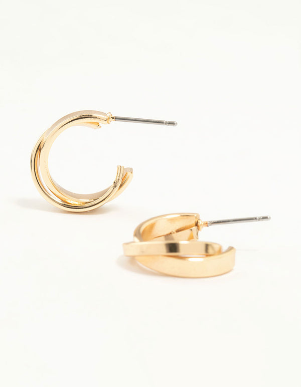 Gold Textured Hoop Earrings