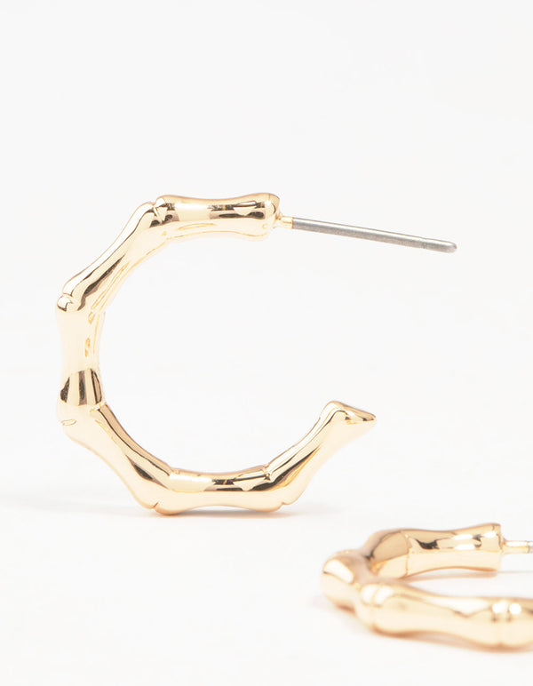 Gold Bamboo Hoops