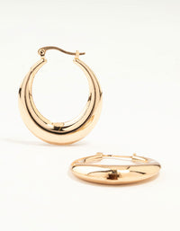 Gold Boat Hoop Earrings - link has visual effect only