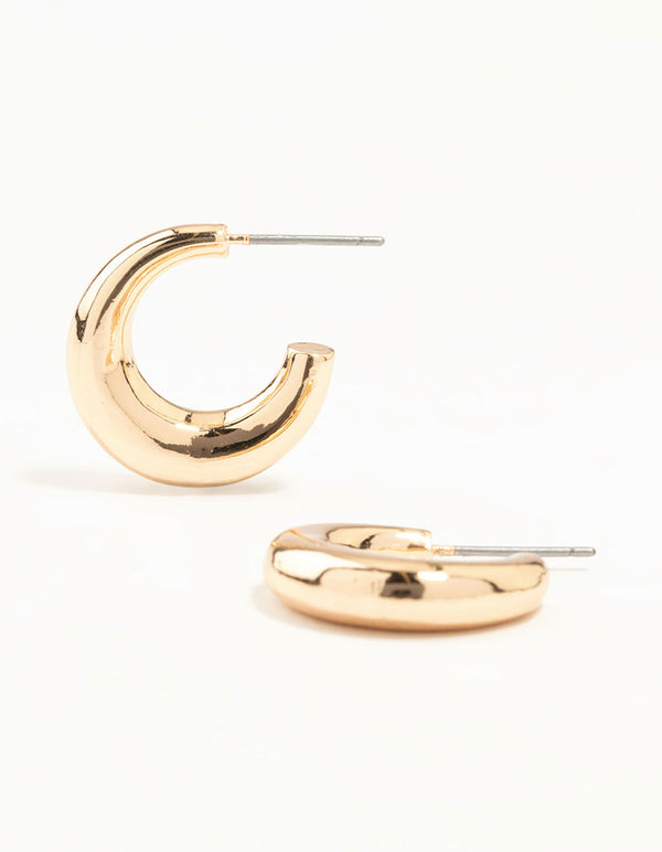 Gold Small Slim Hoop Earrings