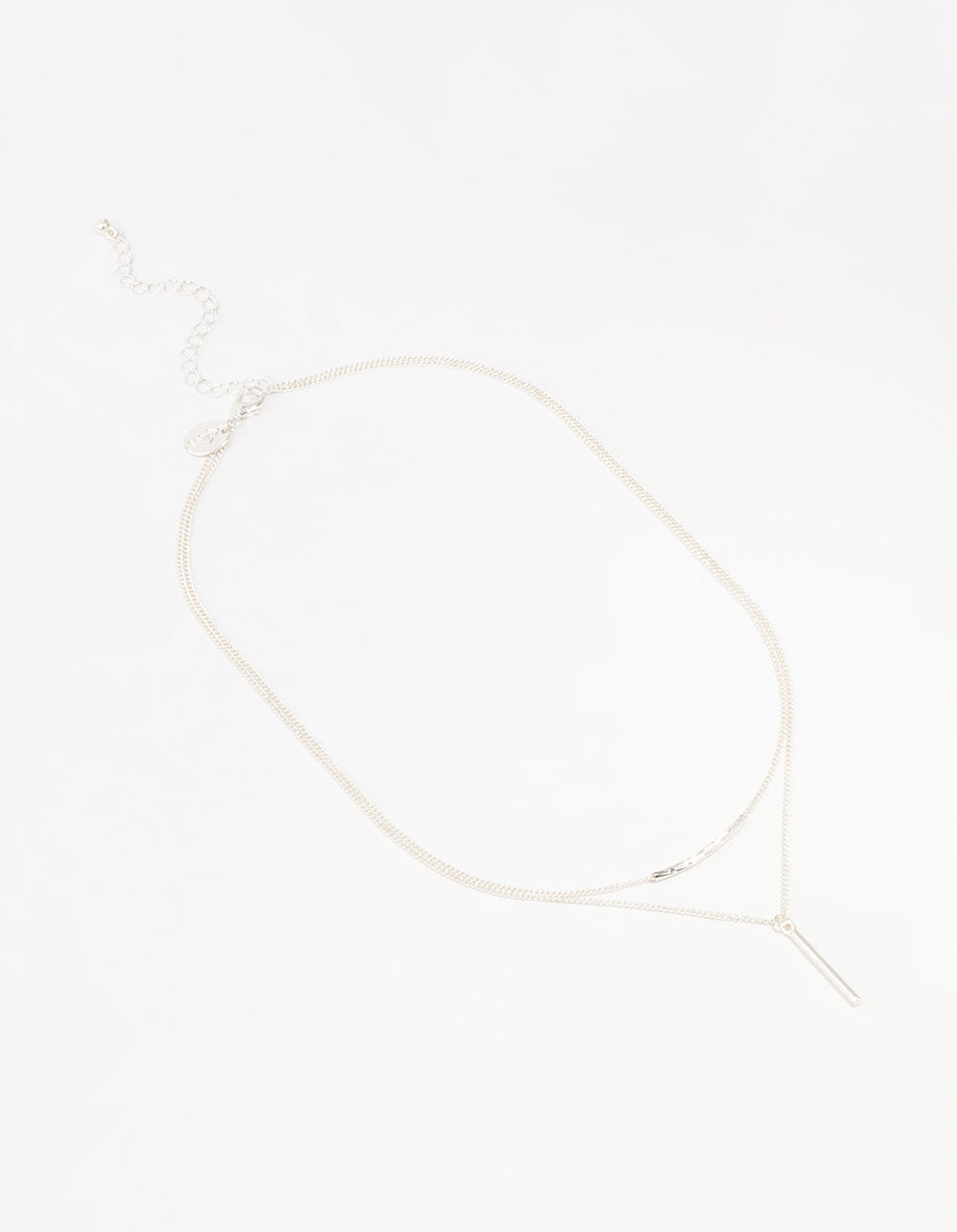 Silver Bar Layered Necklace